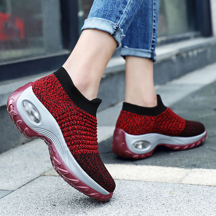 Women Slip-on Sneakers. Breathable, Mesh, Casual, Platform Shoes