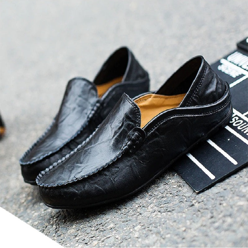 Men's Genuine Leather Loafers. Handmade Driving Shoes - Slip-on Moccasins - M3