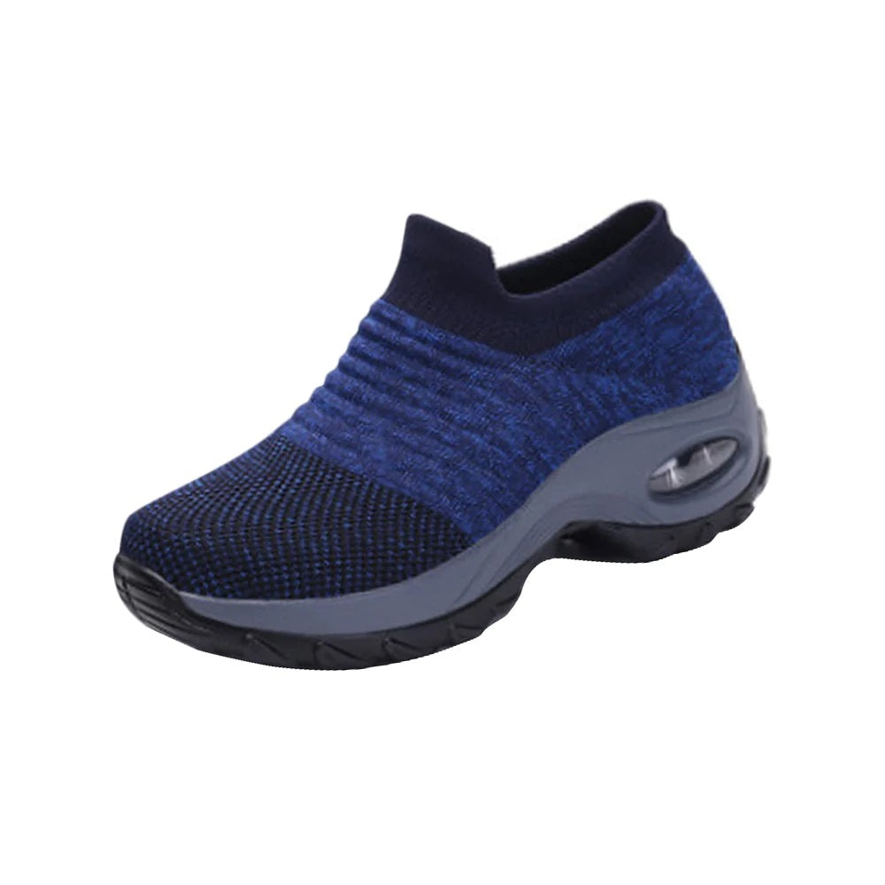 Women Slip-on Sneakers. Breathable, Mesh, Casual, Platform Shoes