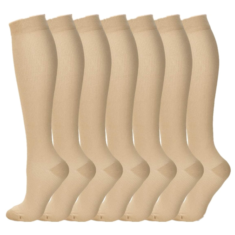 Compression Socks 20-30mmHg for Men and Women Running Support Socks, 3/6/7 Pairs