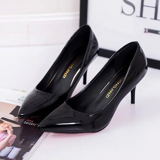 Women Pointed Toe Leather Pumps