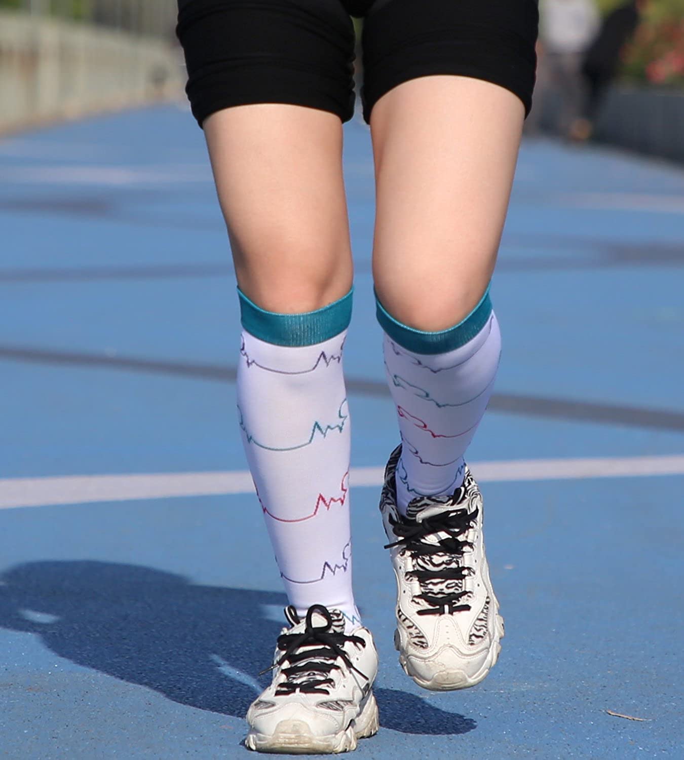 Men's Leg Support Compression Sport Socks, Knee High Running Stretch Stocking