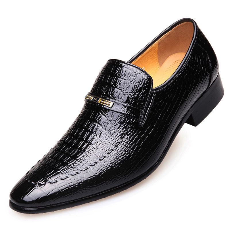 Crocodile Pattern Leather Shoes for Men - Classic Italian Slip-on Dress Shoes