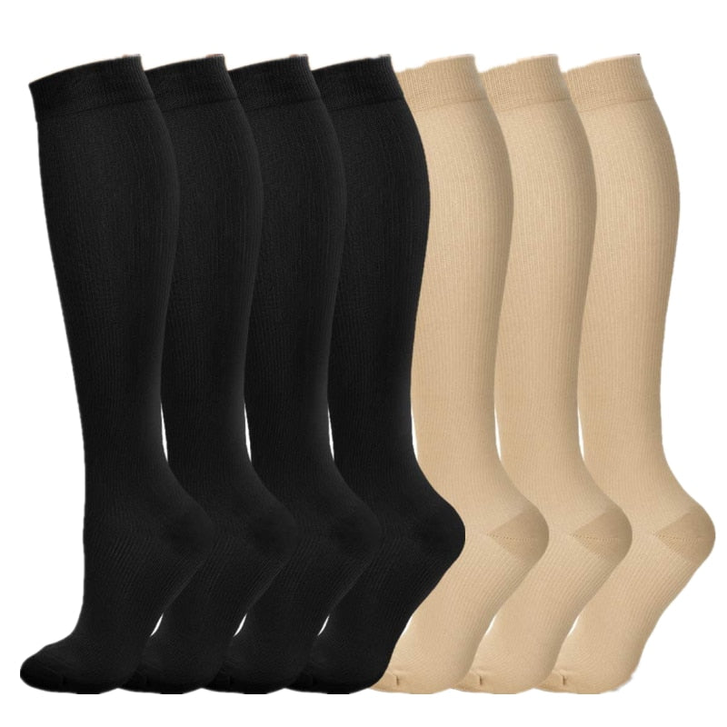 Compression Socks 20-30mmHg for Men and Women Running Support Socks, 3/6/7 Pairs