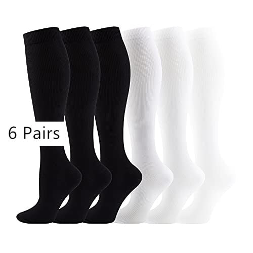 Men's Leg Support Compression Sport Socks, Knee High Running Stretch Stocking