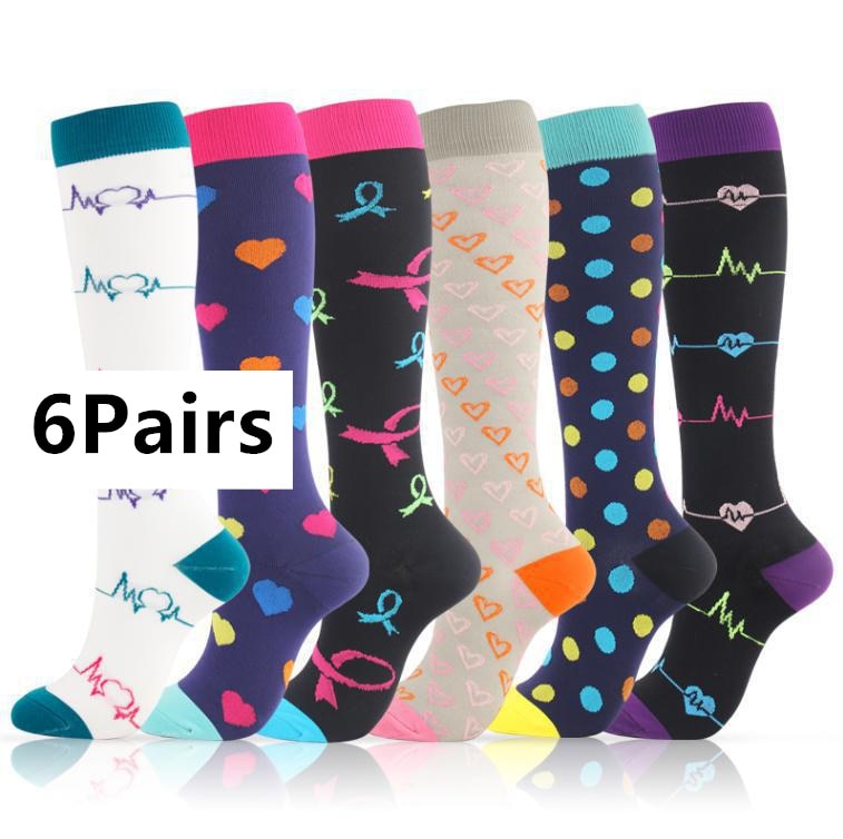 Men's Leg Support Compression Sport Socks, Knee High Running Stretch Stocking