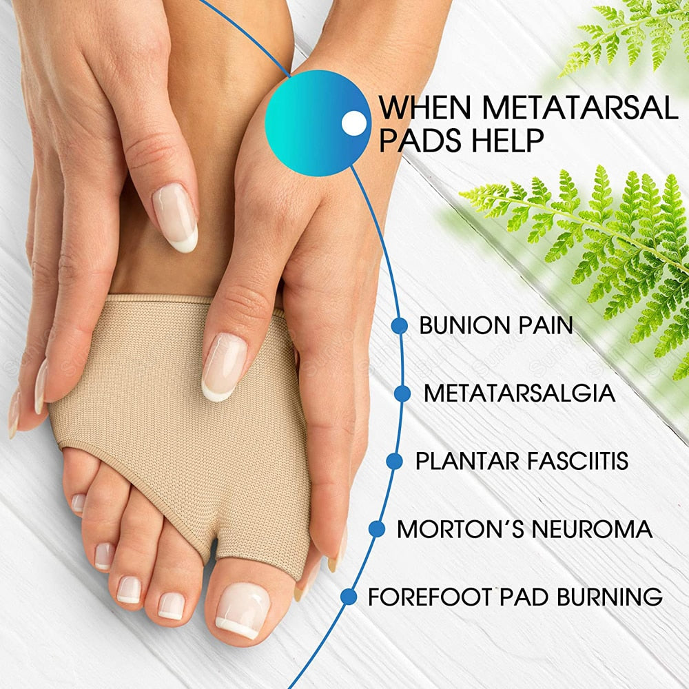 Non-Slip Silicone Metatarsal Forefoot Pads Heel Gel Insoles