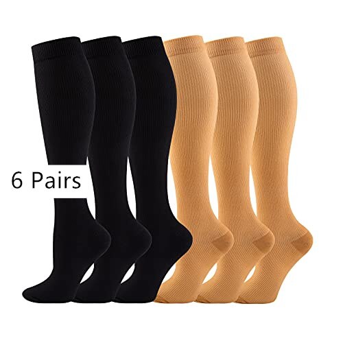 Men's Leg Support Compression Sport Socks, Knee High Running Stretch Stocking