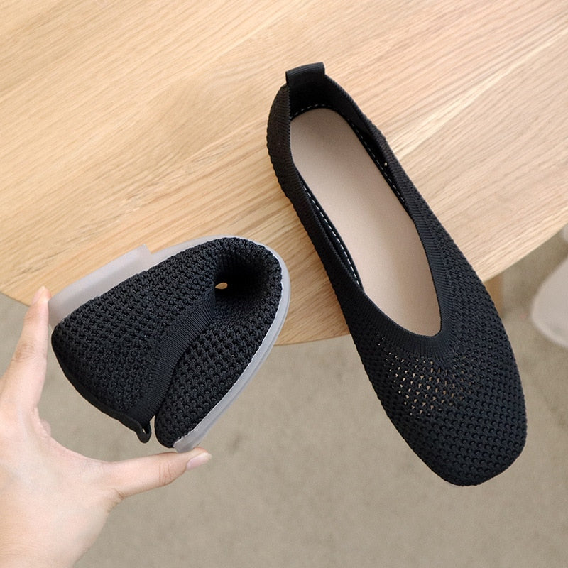Women Casual Soft Breathable Mesh Flat Shoes