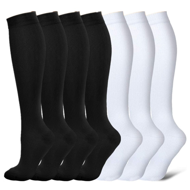 Compression Socks 20-30mmHg for Men and Women Running Support Socks, 3/6/7 Pairs