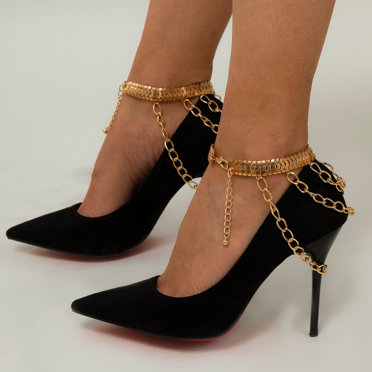 Multilayer Chain Ankle Bracelets High Heel Accessories