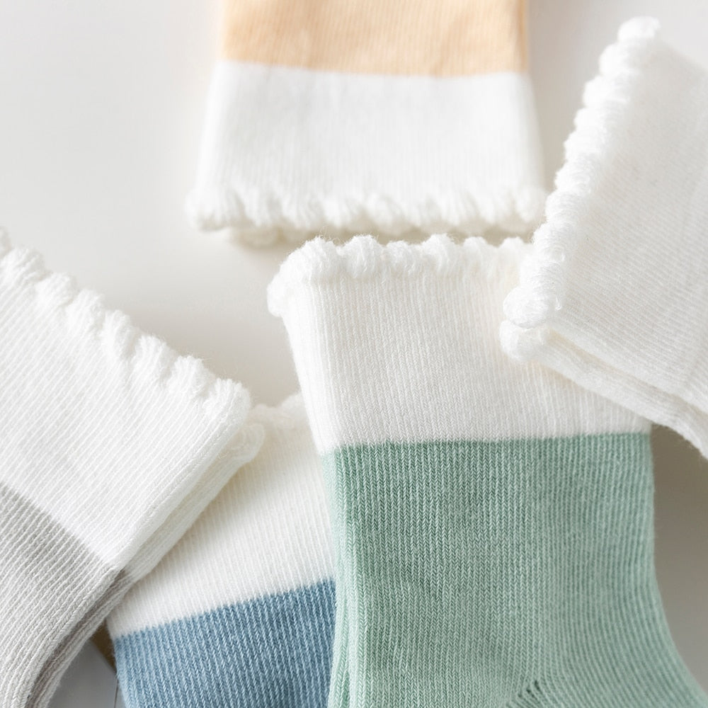 5 Pairs Cotton Newborn Baby Socks Soft Mesh Infant Baby Summer Socks