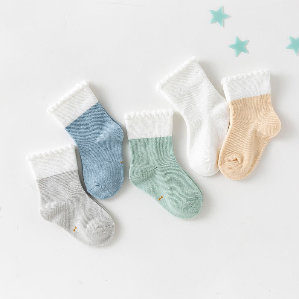 5 Pairs Cotton Newborn Baby Socks Soft Mesh Infant Baby Summer Socks