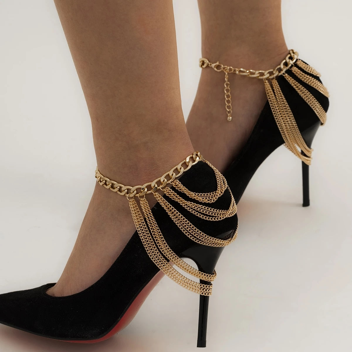 Multilayer Chain Ankle Bracelets High Heel Accessories