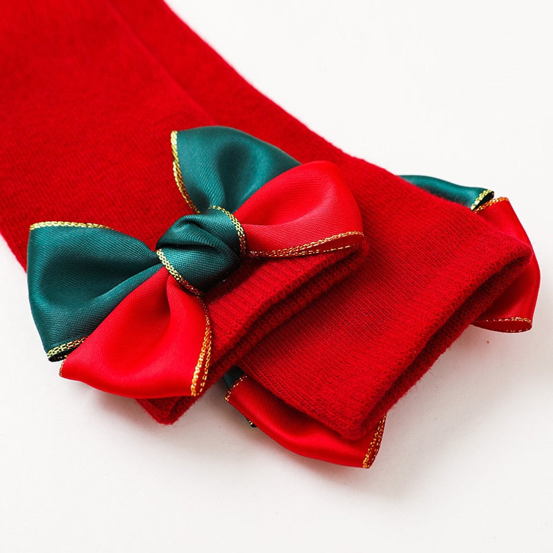 Brand-New Baby Toddlers Knee High Long Sock, Cotton Breathable Big Bowknot Spanish Design Kids Socks
