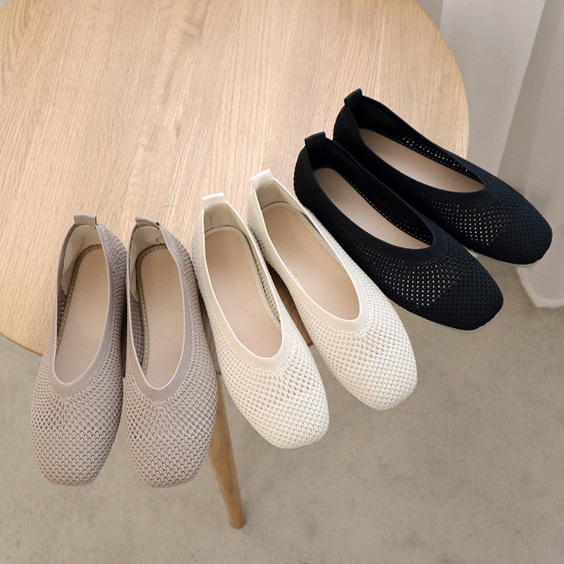 Women Casual Soft Breathable Mesh Flat Shoes