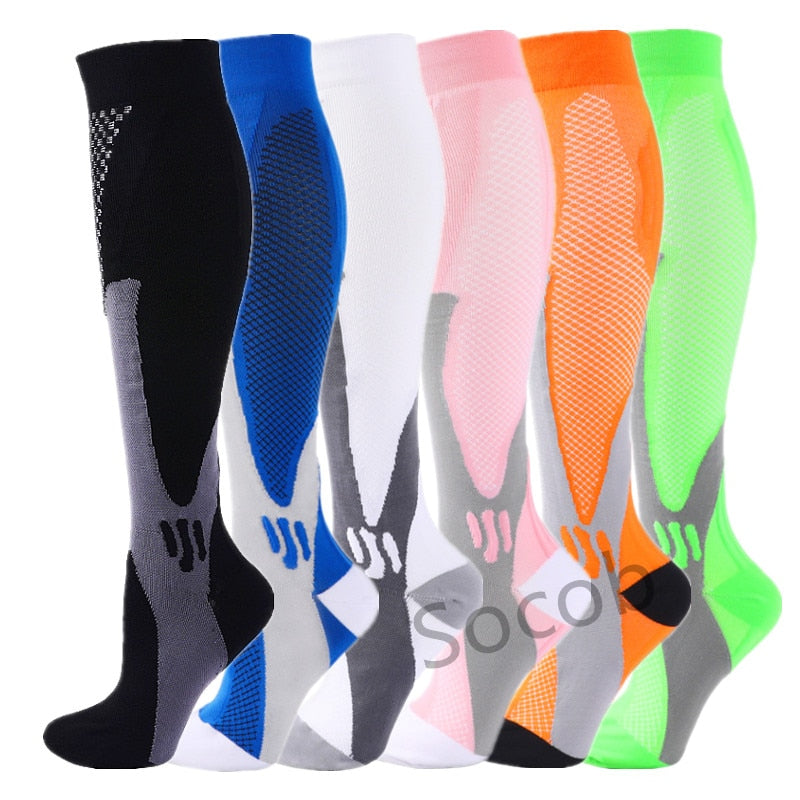 Compression Socks 20-30mmHg for Men and Women Running Support Socks, 3/6/7 Pairs