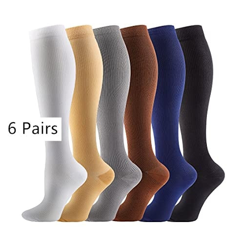 Men's Leg Support Compression Sport Socks, Knee High Running Stretch Stocking