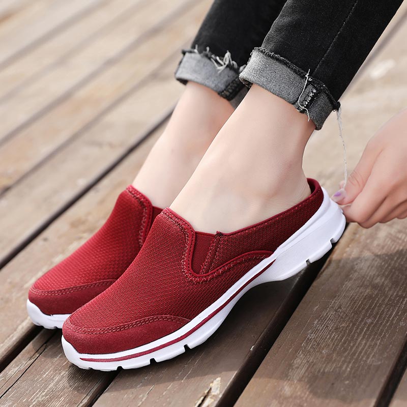 Women Mesh Half-Sneakers - Lightweight Slip-on