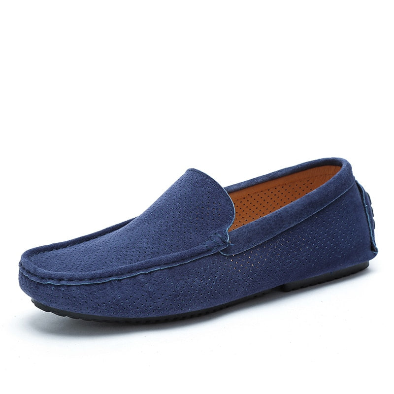 Men's Loafers - Genuine Leather, Breathable, Suede Moccasins - M4