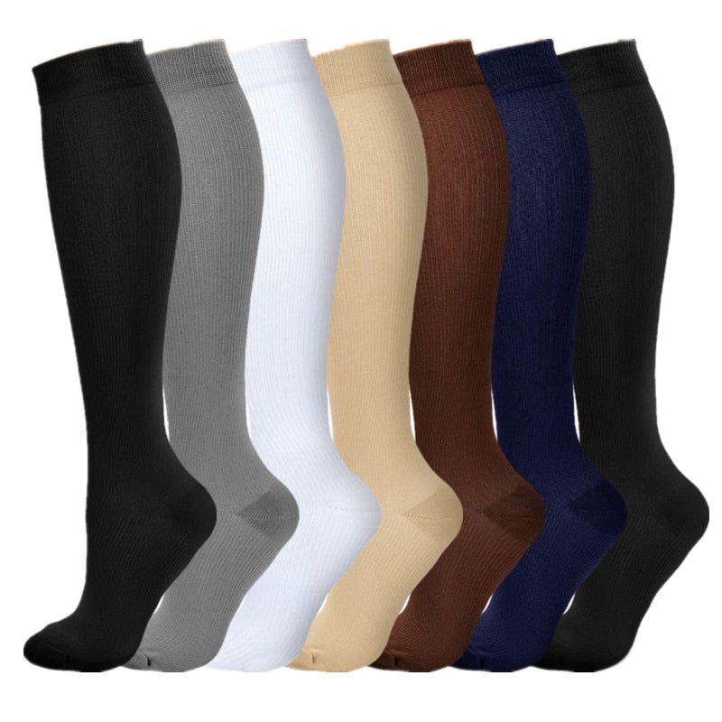 Compression Socks 20-30mmHg for Men and Women Running Support Socks, 3/6/7 Pairs