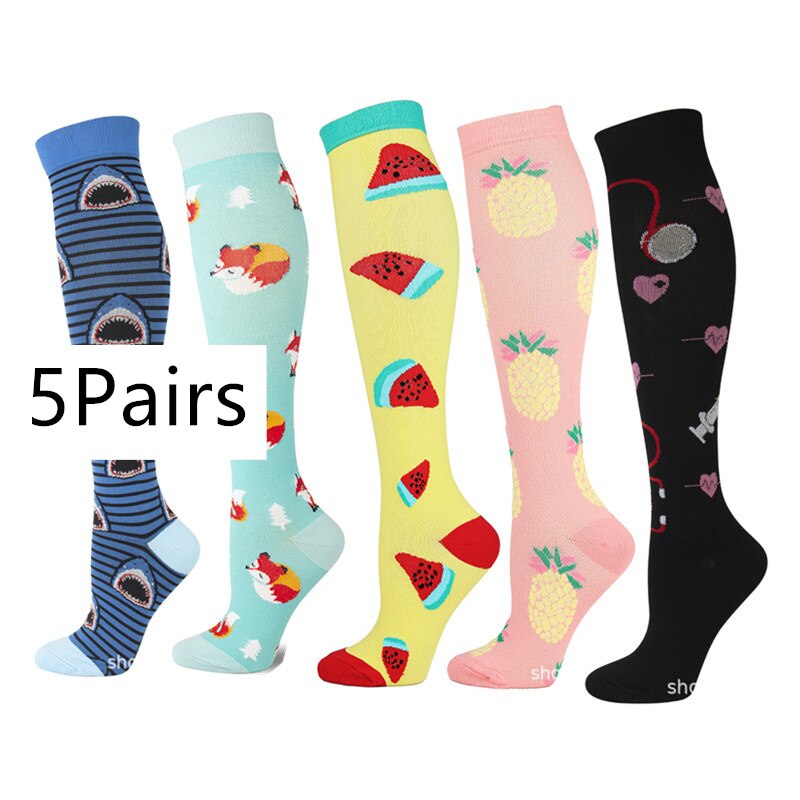 Men's Leg Support Compression Sport Socks, Knee High Running Stretch Stocking