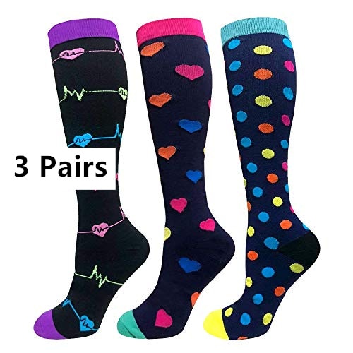 Men's Leg Support Compression Sport Socks, Knee High Running Stretch Stocking