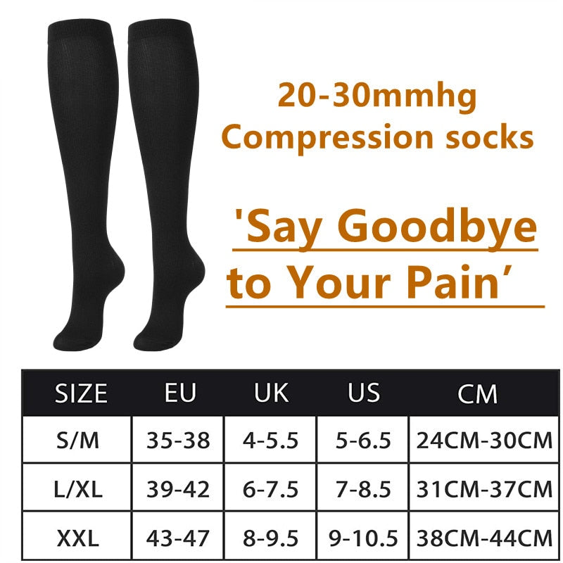 Compression Socks 20-30mmHg for Men and Women Running Support Socks, 3/6/7 Pairs