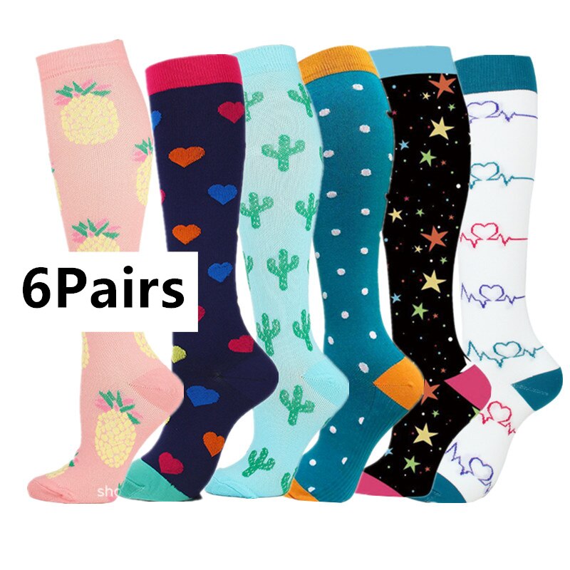 Men's Leg Support Compression Sport Socks, Knee High Running Stretch Stocking