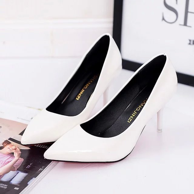 Women Pointed Toe Leather Pumps