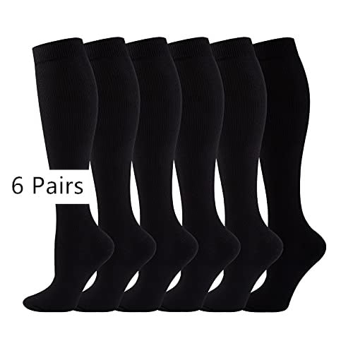 Men's Leg Support Compression Sport Socks, Knee High Running Stretch Stocking