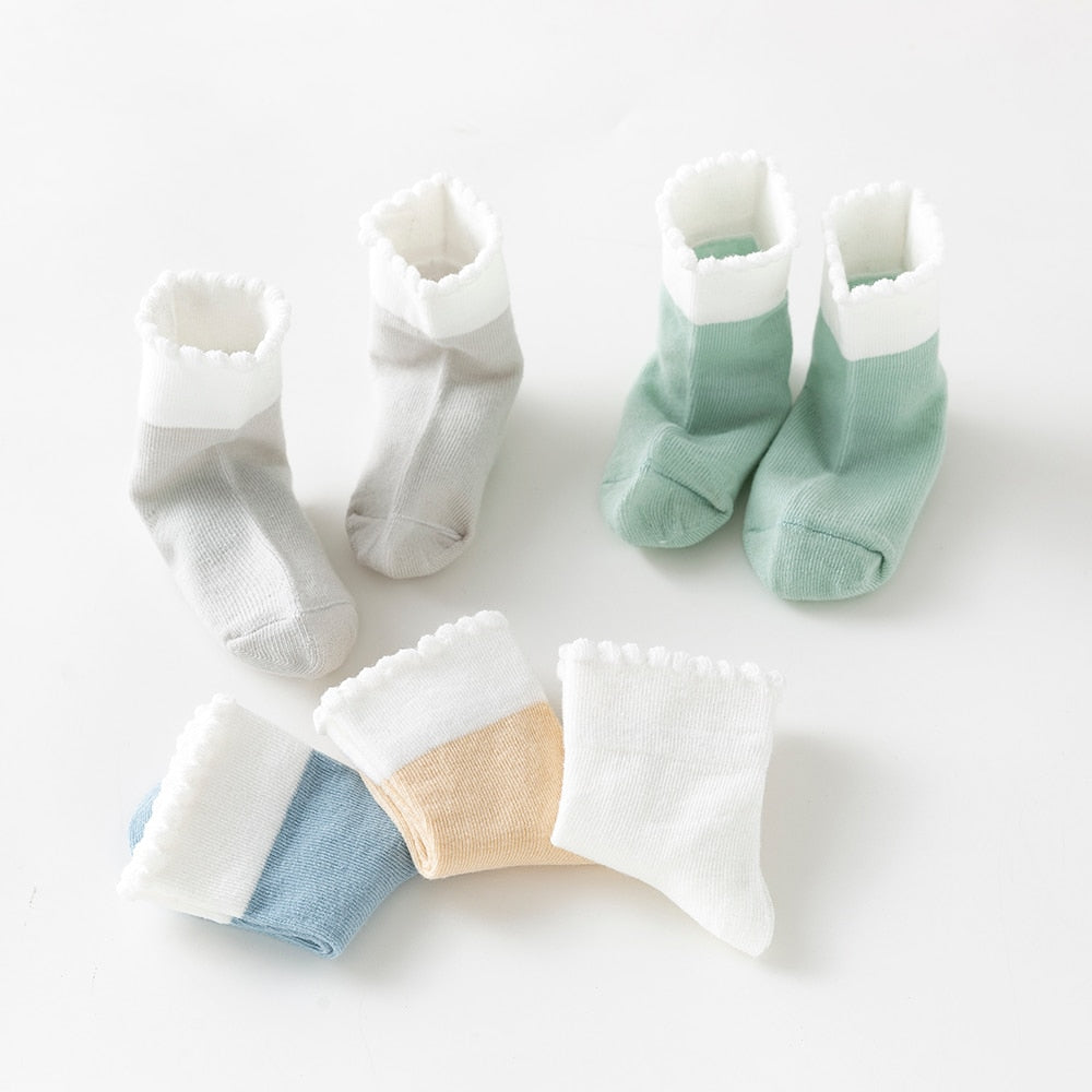 5 Pairs Cotton Newborn Baby Socks Soft Mesh Infant Baby Summer Socks