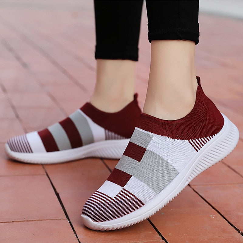 Vulcanized Knitted Sneakers Shoes For Women