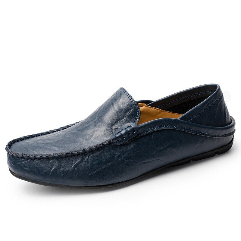 Men's Genuine Leather Loafers. Handmade Driving Shoes - Slip-on Moccasins - M3