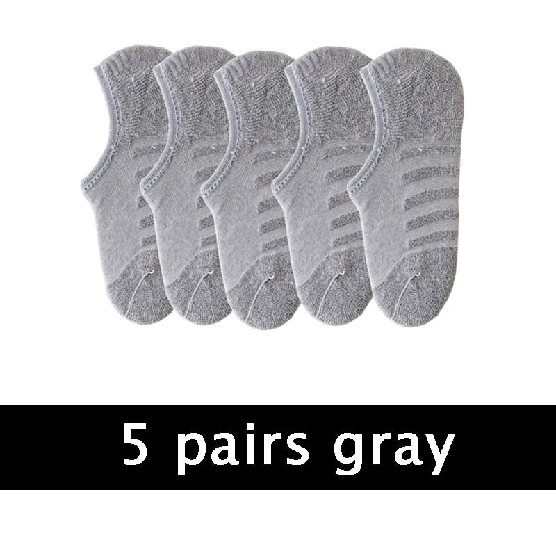 5 Pairs Anti-Slip Men's Fashion Towel Bottom Cotton Sport Socks