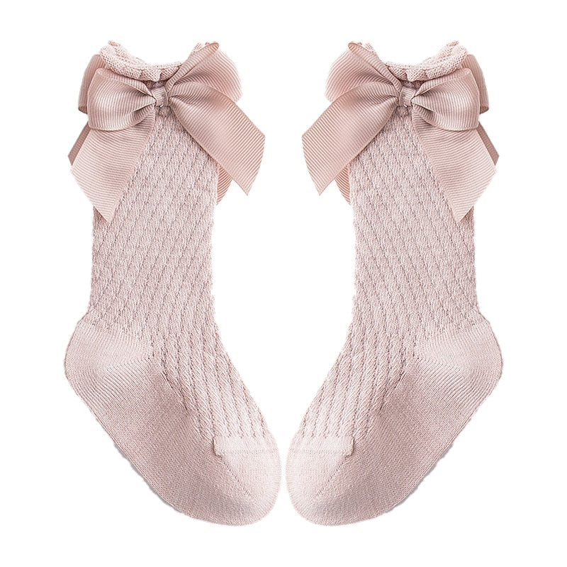 Children Leg Warmer Knee High Cotton Socks With Flower Ruffle Design
