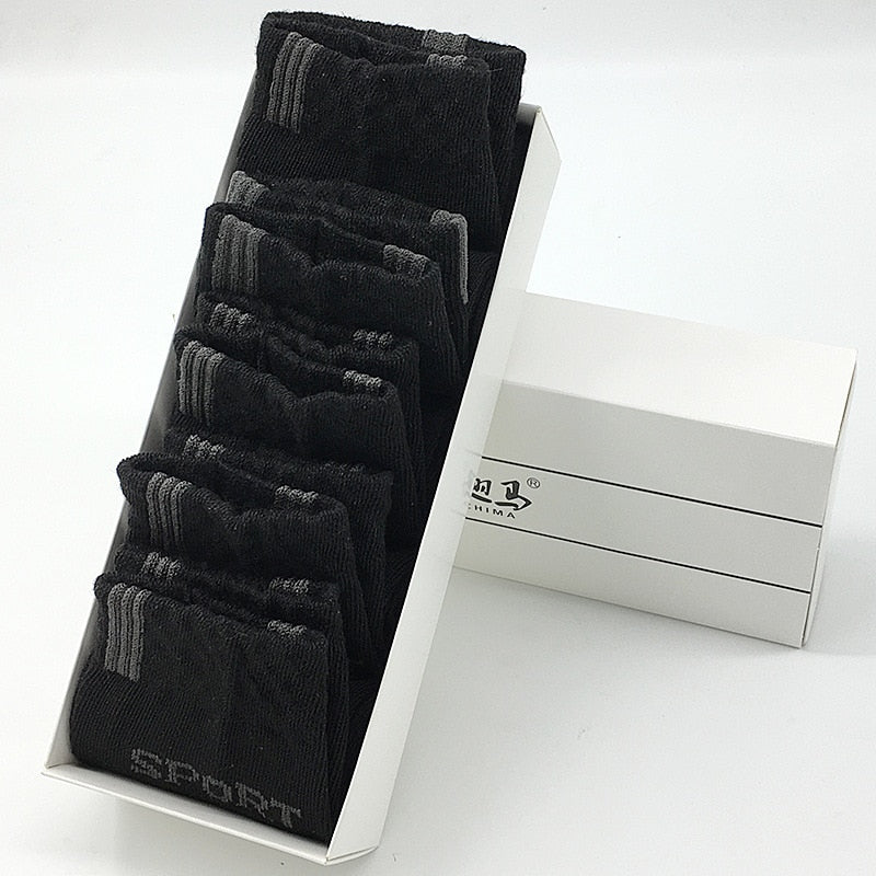 5 Pairs Men's Sport Socks Set, Cotton Breathable Absorbent Socks Pack