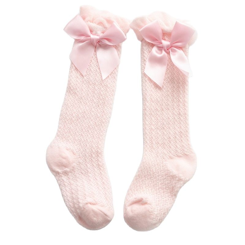 Children Leg Warmer Knee High Cotton Socks With Flower Ruffle Design