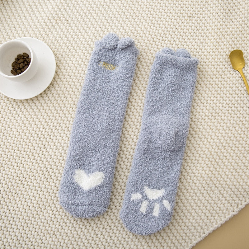 Women's Warm Winter Fluffy Microfiber Socks, Animal Design Fuzzy Cozy Sock