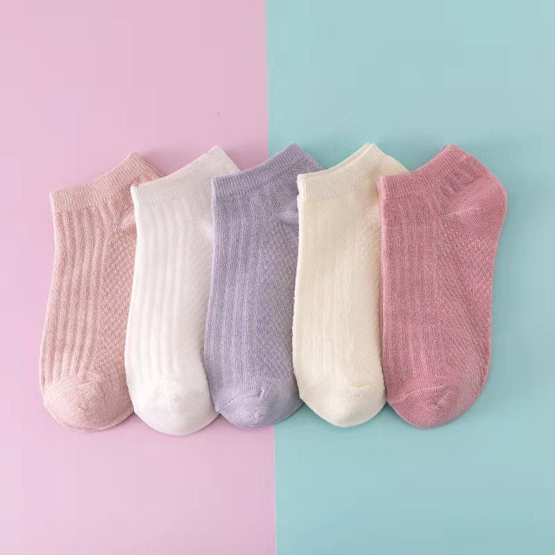 Women Invisible No Show Cotton Ankle Boat Socks, 5 Pairs