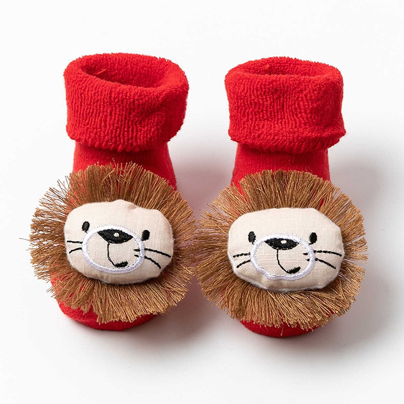 Children's Christmas Cartoon Toddler Soft Non-Slip Socks, Snug Fit Cotton Baby Unisex Socks
