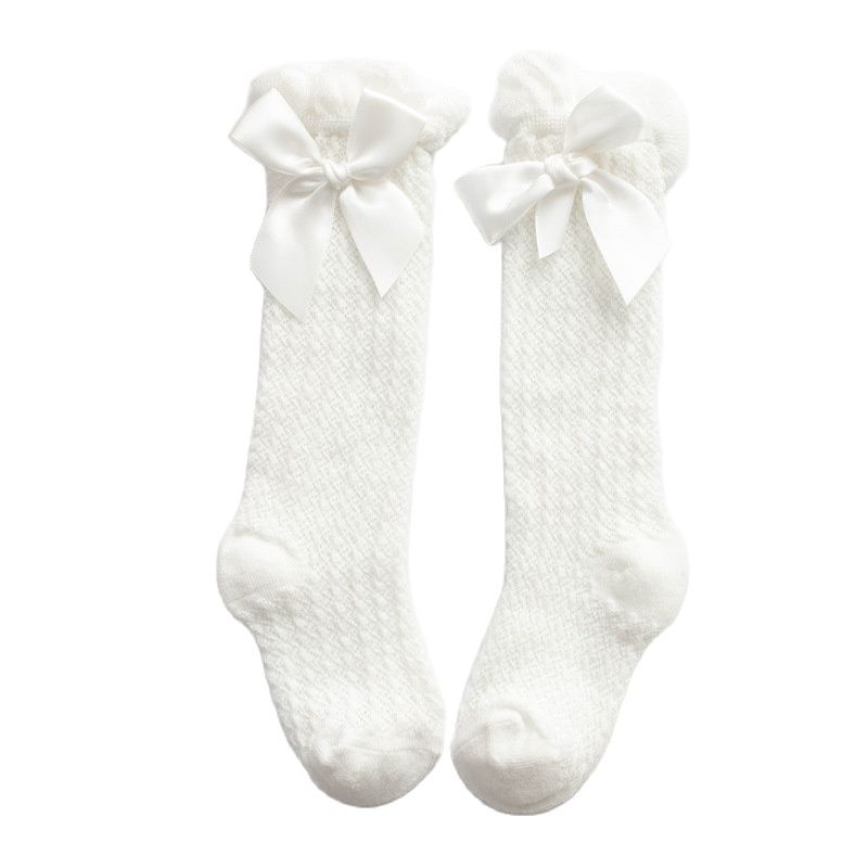 Children Leg Warmer Knee High Cotton Socks With Flower Ruffle Design