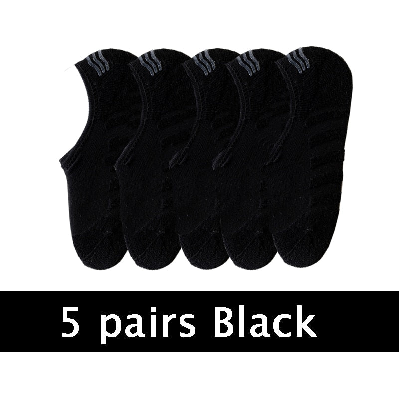 5 Pairs Anti-Slip Men's Fashion Towel Bottom Cotton Sport Socks