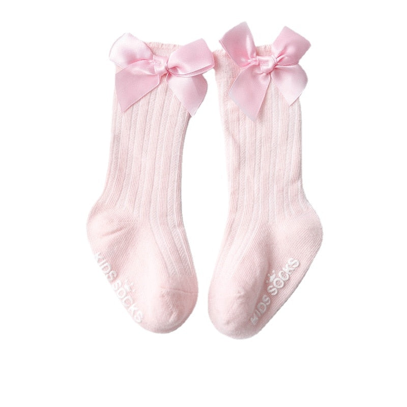Children Leg Warmer Knee High Cotton Socks With Flower Ruffle Design