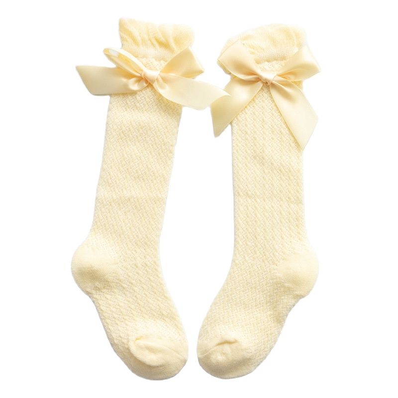 Children Leg Warmer Knee High Cotton Socks With Flower Ruffle Design