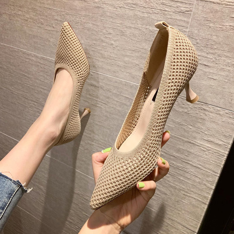Woven Mesh Breathable Women's Pumps