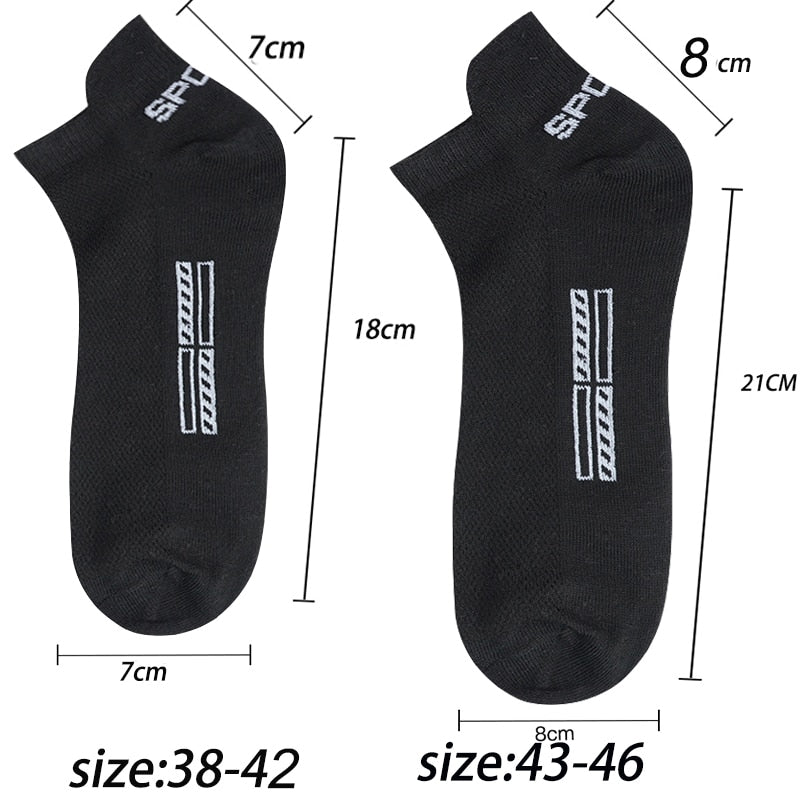 Summer Men's Ankle Socks Athletic Low Cut Breathable - Plus Size, 5 Pairs
