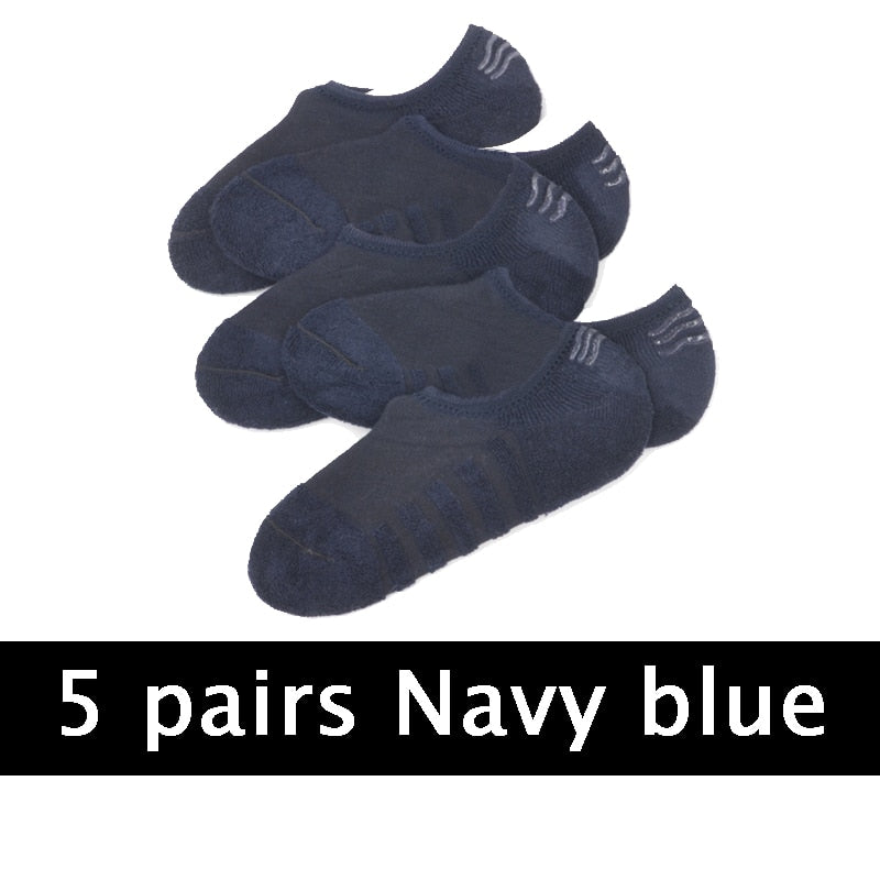 5 Pairs Anti-Slip Men's Fashion Towel Bottom Cotton Sport Socks