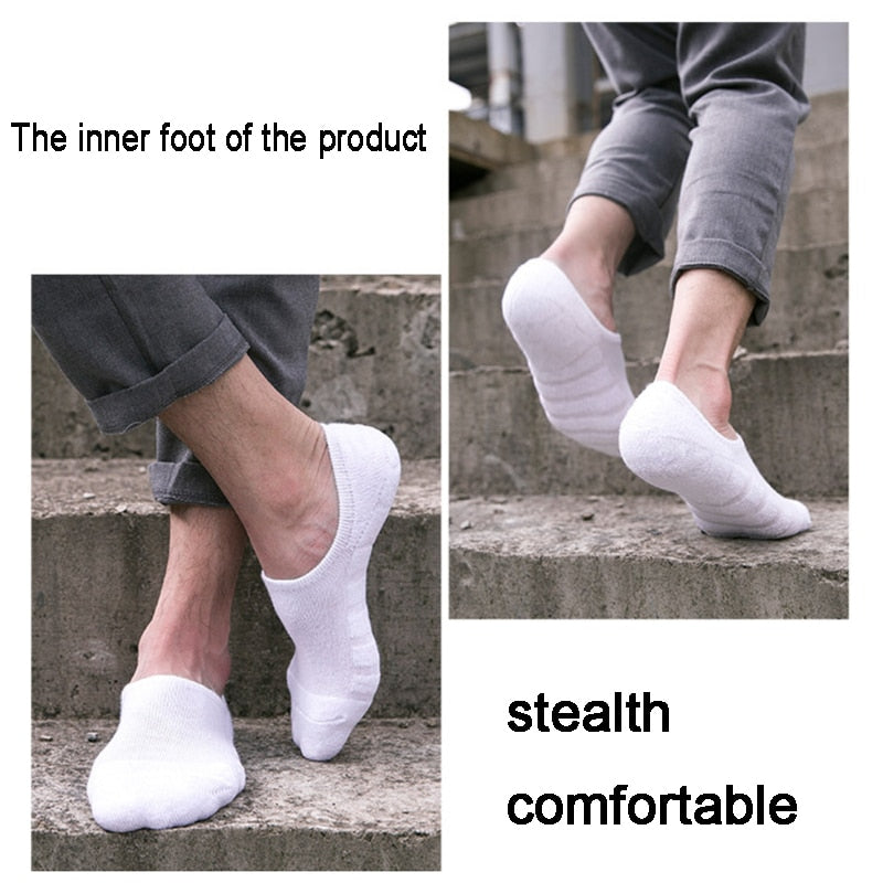 5 Pairs Anti-Slip Men's Fashion Towel Bottom Cotton Sport Socks
