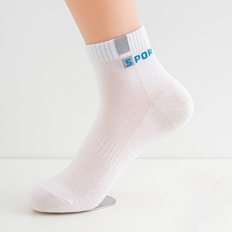 5 Pairs Men's Sport Socks Set, Cotton Breathable Absorbent Socks Pack
